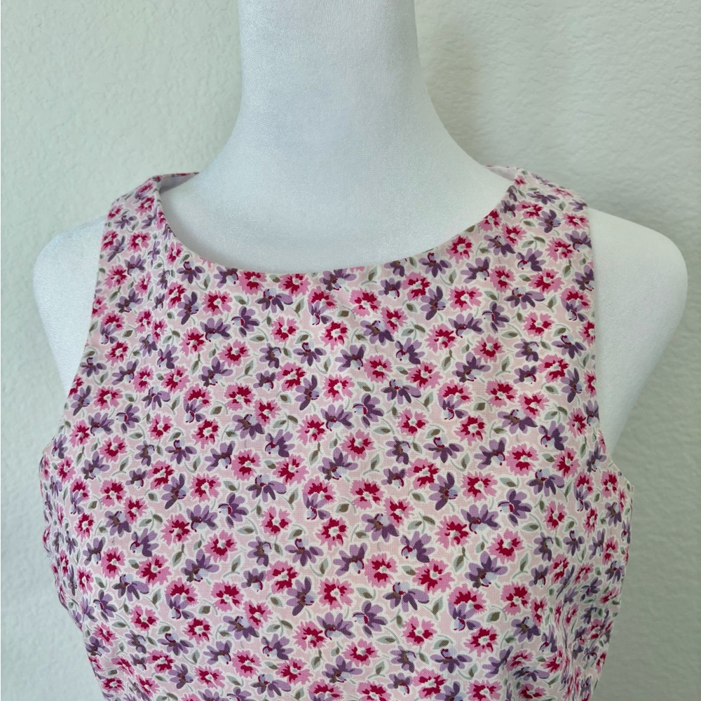 Pink Floral Midi Dress with Delicate Print - Picture 2 of 7